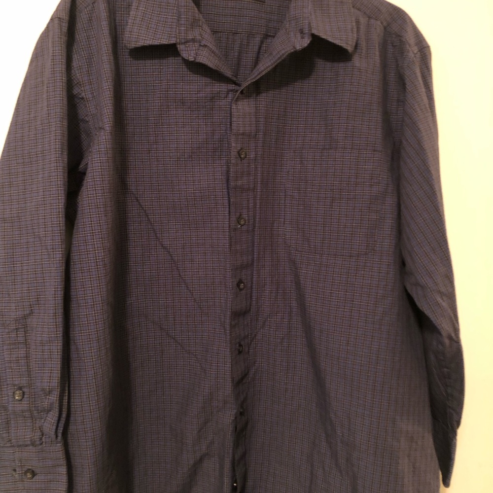 Club Room Navy Plaid Casual Shirt